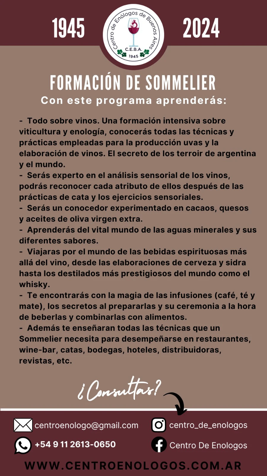 Curso sommelier de vino Virtual Argentina